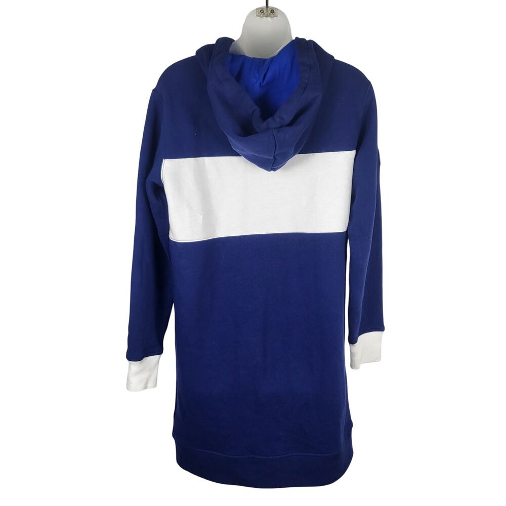 Polo Ralph Lauren Colorblock Fleece Sweatshirt Hoodie Dress in Blue White S NWOT - Picture 7 of 8